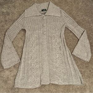 Women's Khaki Knit Long Cardigan